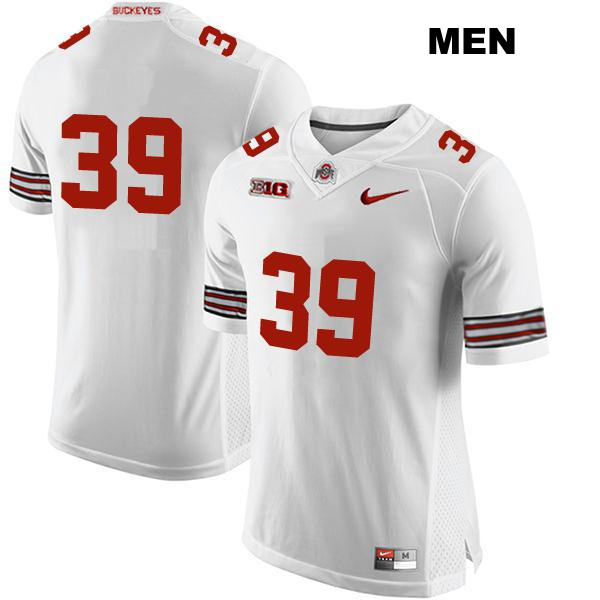 Andrew Moore Ohio State Buckeyes Authentic Mens Stitched no. 39 White College Football Jersey - No Name