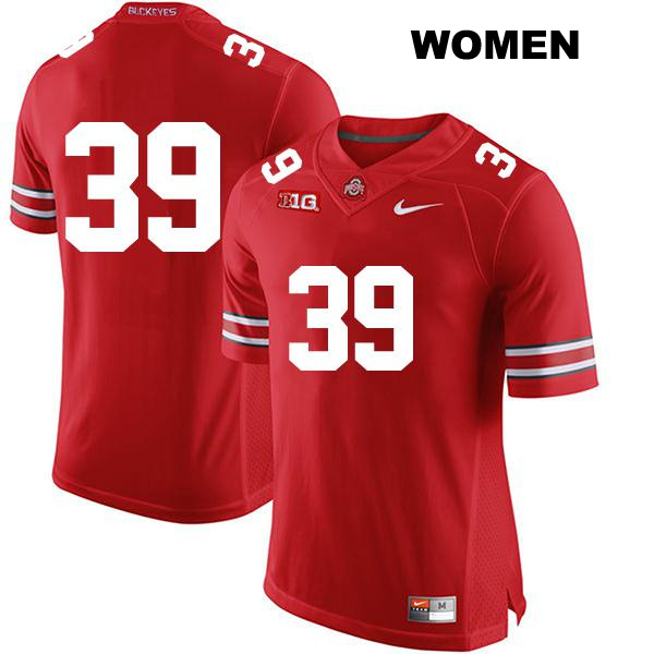 Andrew Moore Ohio State Buckeyes Authentic Womens Stitched no. 39 Red College Football Jersey - No Name