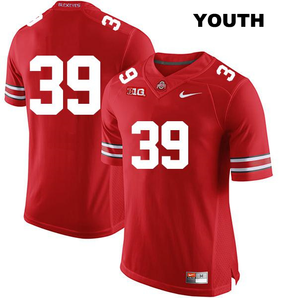 Andrew Moore Ohio State Buckeyes Stitched Authentic Youth no. 39 Red College Football Jersey - No Name