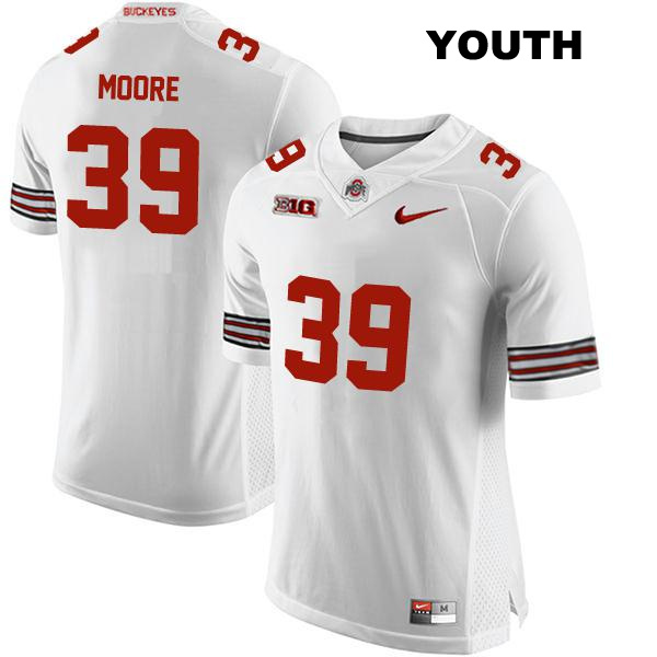 Andrew Moore Ohio State Buckeyes Authentic Youth Stitched no. 39 White College Football Jersey