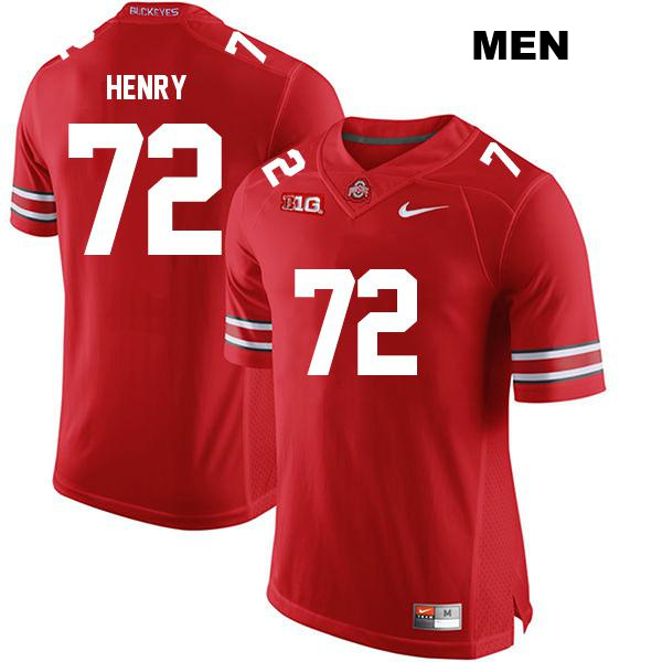 Avery Henry Ohio State Buckeyes Authentic Stitched Mens no. 72 Red College Football Jersey