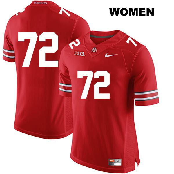 Avery Henry Ohio State Buckeyes Stitched Authentic Womens no. 72 Red College Football Jersey - No Name