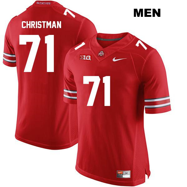 Ben Christman Ohio State Buckeyes Authentic Stitched Mens no. 71 Red College Football Jersey