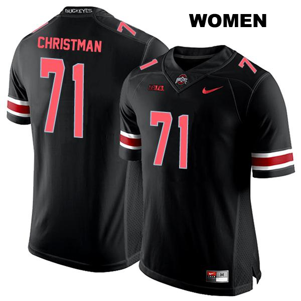 Ben Christman Ohio State Buckeyes Stitched Authentic Womens no. 71 Black College Football Jersey