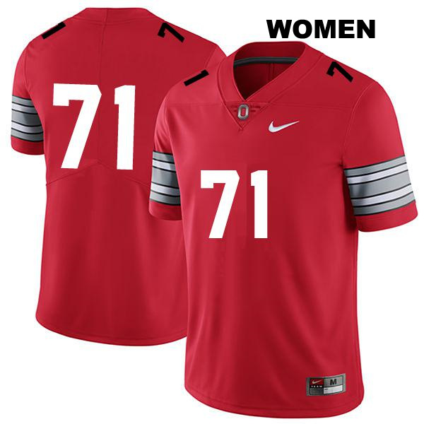 Ben Christman Ohio State Buckeyes Authentic Womens Stitched no. 71 Darkred College Football Jersey - No Name