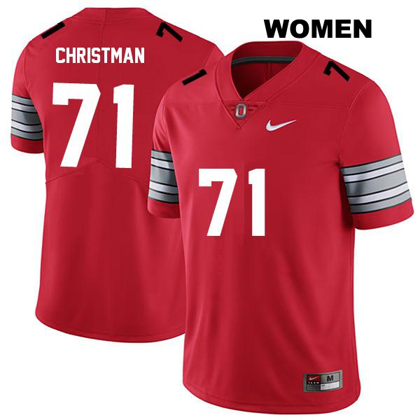 Ben Christman Ohio State Buckeyes Authentic Womens no. 71 Stitched Darkred College Football Jersey