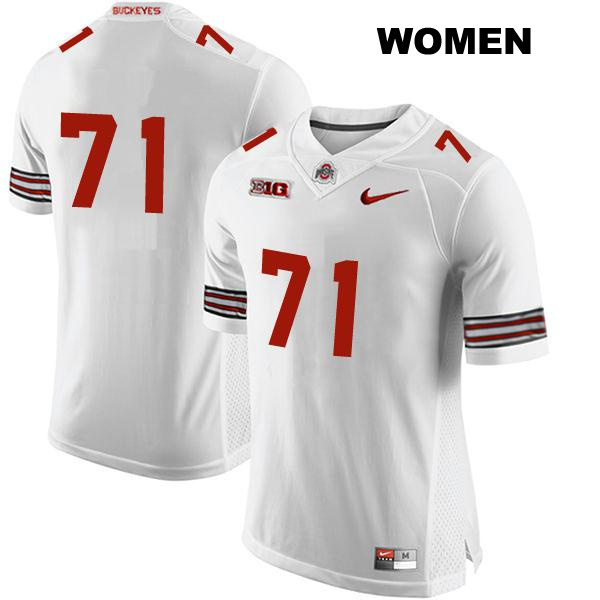 Ben Christman Ohio State Buckeyes Authentic Womens Stitched no. 71 White College Football Jersey - No Name