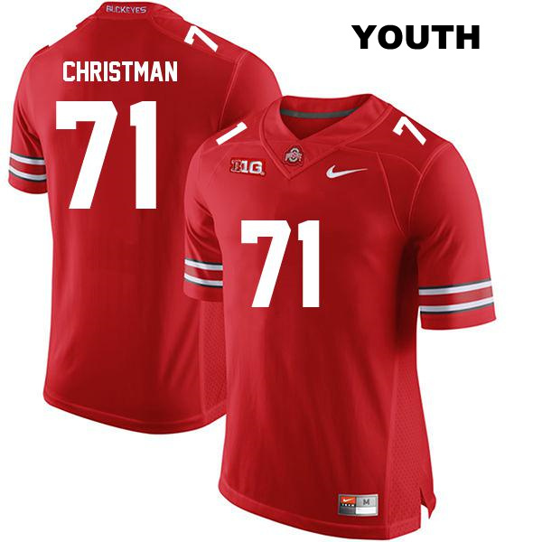 Ben Christman Ohio State Buckeyes Authentic Youth Stitched no. 71 Red College Football Jersey