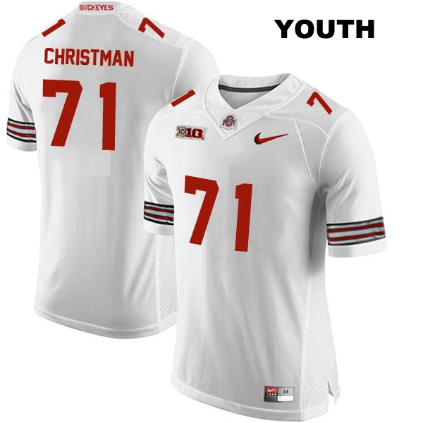 Ben Christman Ohio State Buckeyes Authentic Stitched Youth no. 71 White College Football Jersey