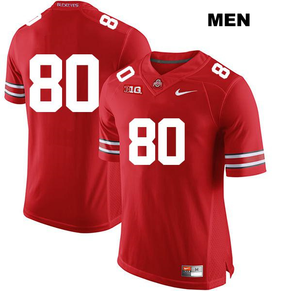 Stitched Blaize Exline Ohio State Buckeyes Authentic Mens no. 80 Red College Football Jersey - No Name