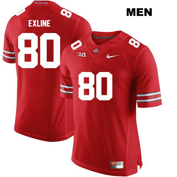 Blaize Exline Ohio State Buckeyes Stitched Authentic Mens no. 80 Red College Football Jersey