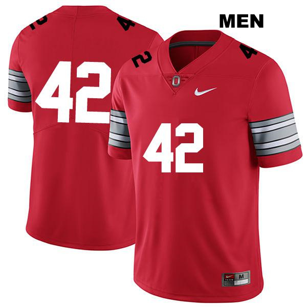 Bradley Robinson Stitched Ohio State Buckeyes Authentic Mens no. 42 Darkred College Football Jersey - No Name