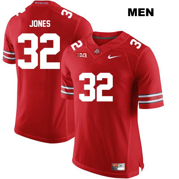 Stitched Brenten Jones Ohio State Buckeyes Authentic Mens no. 32 Red College Football Jersey