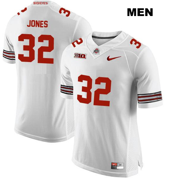 Brenten Jones Stitched Ohio State Buckeyes Authentic Mens no. 32 White College Football Jersey