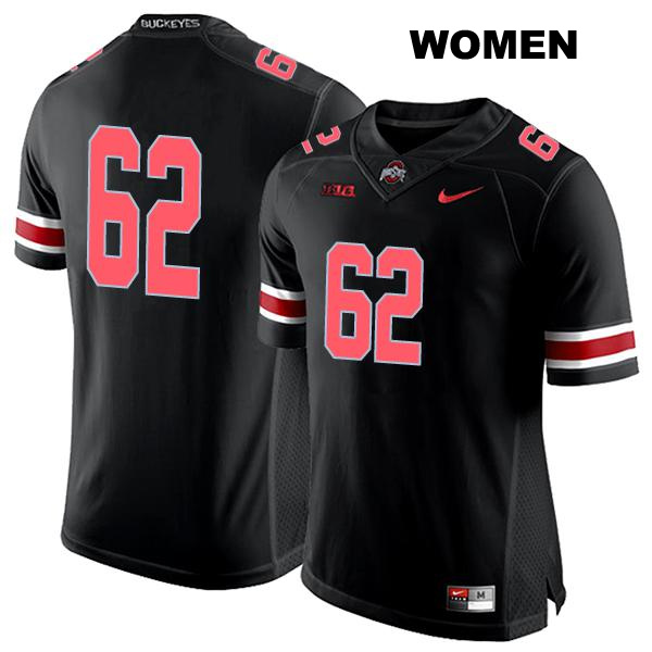 Bryce Prater Stitched Ohio State Buckeyes Authentic Womens no. 62 Black College Football Jersey - No Name