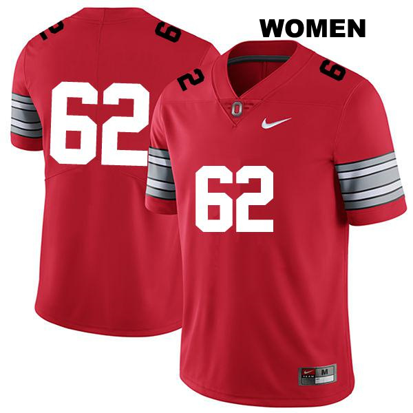 Bryce Prater Ohio State Buckeyes Authentic Womens Stitched no. 62 Darkred College Football Jersey - No Name