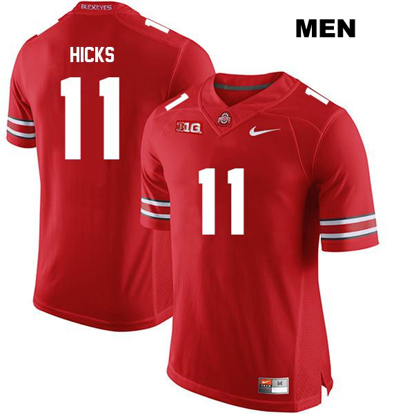CJ Hicks Ohio State Buckeyes Authentic Stitched Mens no. 11 Red College Football Jersey
