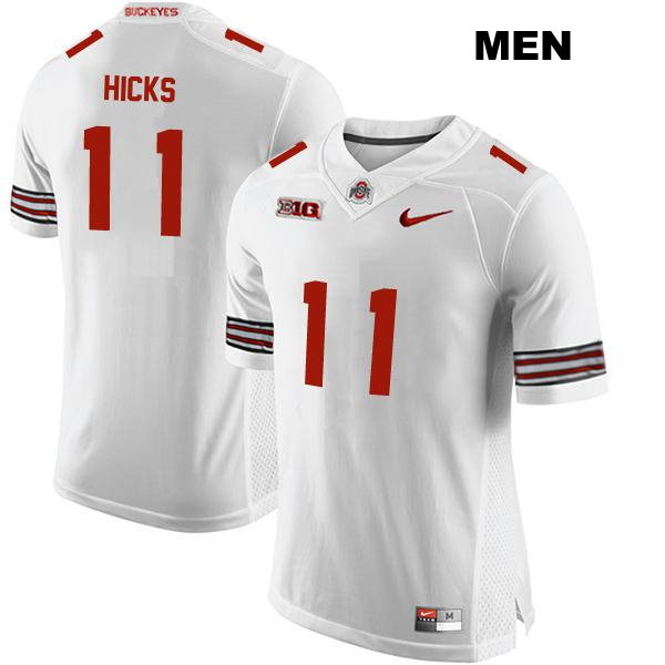 Stitched CJ Hicks Ohio State Buckeyes Authentic Mens no. 11 White College Football Jersey