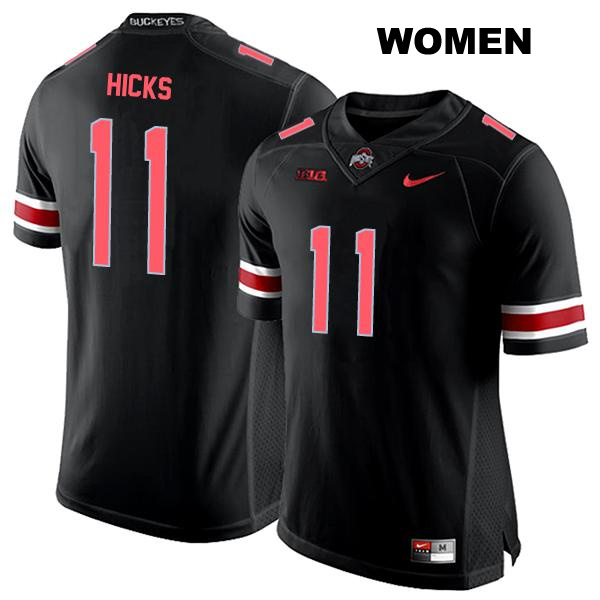 CJ Hicks Ohio State Buckeyes Authentic Womens Stitched no. 11 Black College Football Jersey