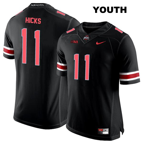 CJ Hicks Stitched Ohio State Buckeyes Authentic Youth no. 11 Black College Football Jersey