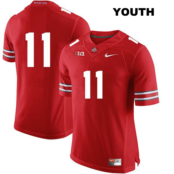 CJ Hicks Stitched Ohio State Buckeyes Authentic Youth no. 11 Red College Football Jersey - No Name