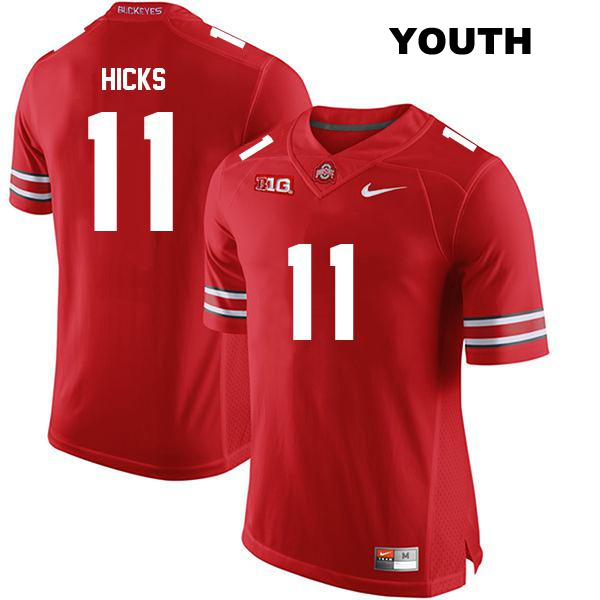 CJ Hicks Ohio State Buckeyes Authentic Youth Stitched no. 11 Red College Football Jersey