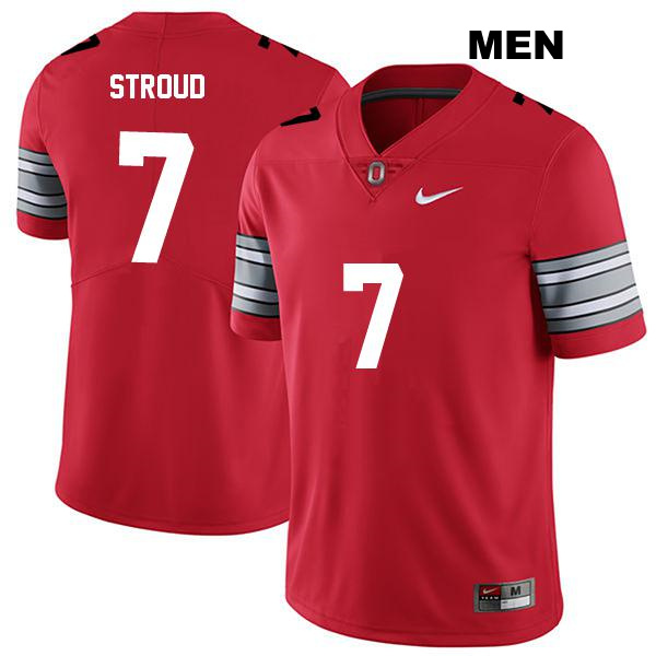 CJ Stroud Stitched Ohio State Buckeyes Authentic Mens no. 7 Darkred College Football Jersey
