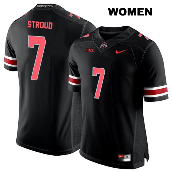 CJ Stroud Stitched Ohio State Buckeyes Authentic Womens no. 7 Black College Football Jersey