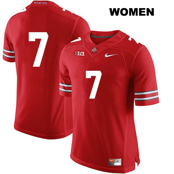 CJ Stroud Ohio State Buckeyes Stitched Authentic Womens no. 7 Red College Football Jersey - No Name