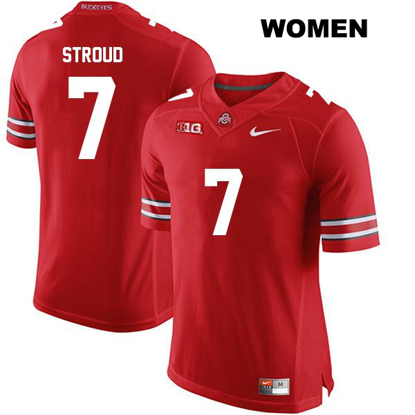 CJ Stroud Ohio State Buckeyes Authentic Womens no. 7 Stitched Red College Football Jersey