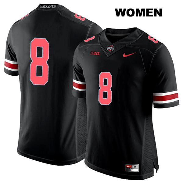 Cade Stover Ohio State Buckeyes Authentic Womens Stitched no. 8 Black College Football Jersey - No Name