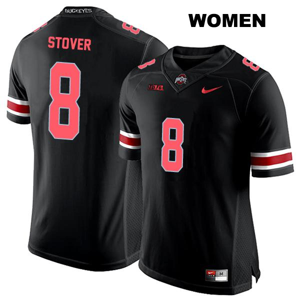 Stitched Cade Stover Ohio State Buckeyes Authentic Womens no. 8 Black College Football Jersey