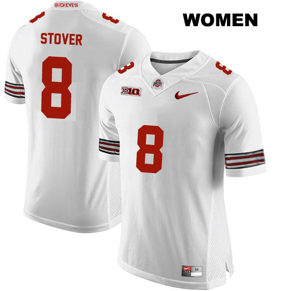Cade Stover Ohio State Buckeyes Authentic Stitched Womens no. 8 White College Football Jersey