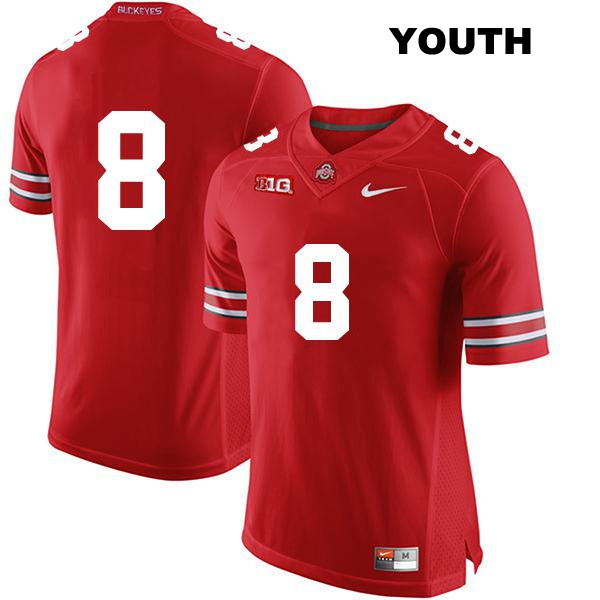 Cade Stover Stitched Ohio State Buckeyes Authentic Youth no. 8 Red College Football Jersey - No Name