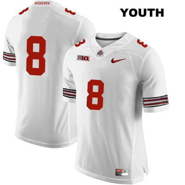 Cade Stover Stitched Ohio State Buckeyes Authentic Youth no. 8 White College Football Jersey - No Name