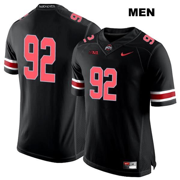 Caden Curry Ohio State Buckeyes Stitched Authentic Mens no. 92 Black College Football Jersey - No Name