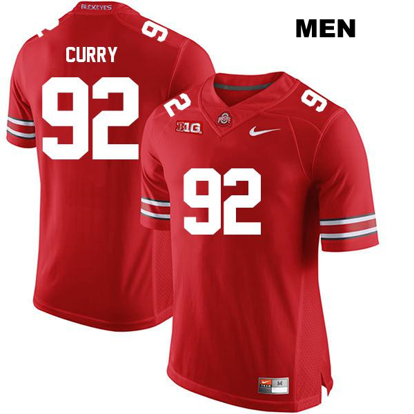 Caden Curry Stitched Ohio State Buckeyes Authentic Mens no. 92 Red College Football Jersey