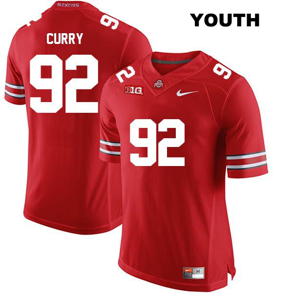Caden Curry Ohio State Buckeyes Authentic Stitched Youth no. 92 Red College Football Jersey