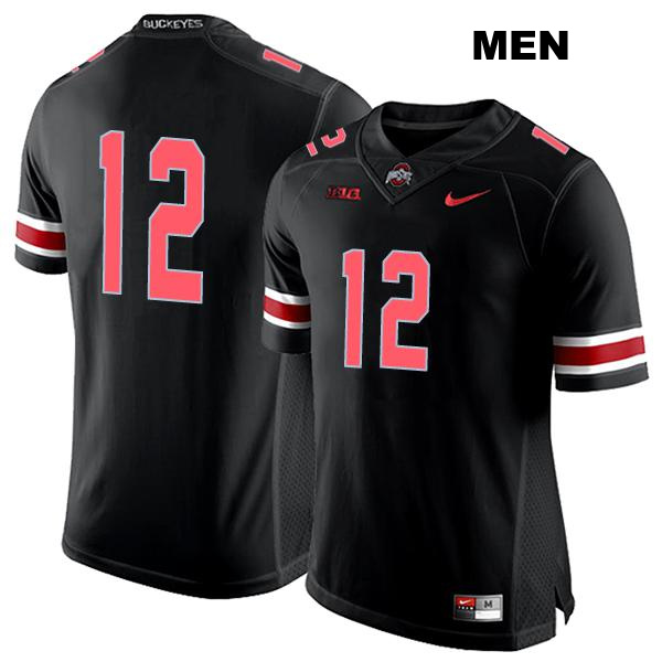 Caleb Burton Ohio State Buckeyes Authentic Stitched Mens no. 12 Black College Football Jersey - No Name