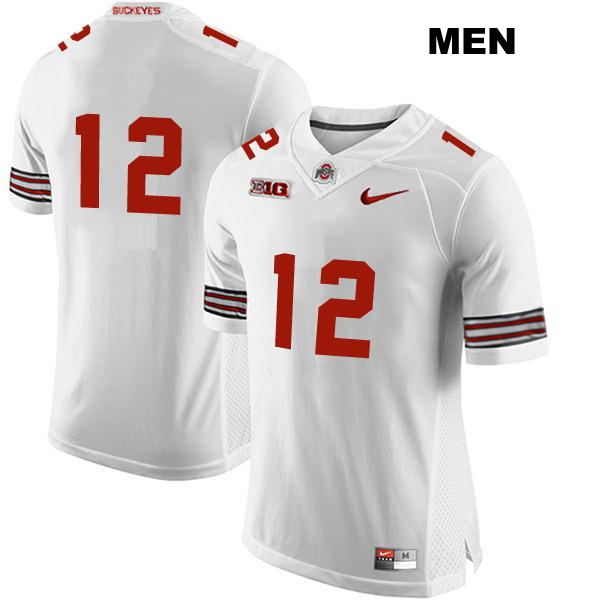 Caleb Burton Ohio State Buckeyes Stitched Authentic Mens no. 12 White College Football Jersey - No Name