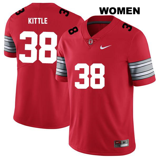 Cameron Kittle Ohio State Buckeyes Authentic Womens Stitched no. 38 Darkred College Football Jersey