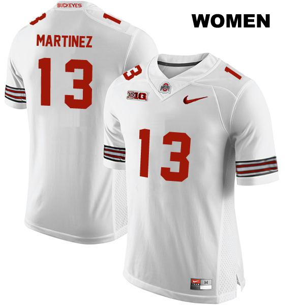 Cameron Martinez Stitched Ohio State Buckeyes Authentic Womens no. 13 White College Football Jersey