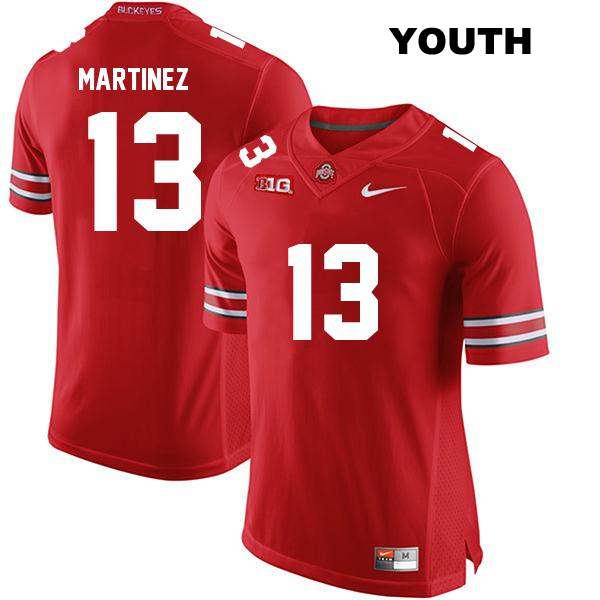 Cameron Martinez Ohio State Buckeyes Authentic Stitched Youth no. 13 Red College Football Jersey