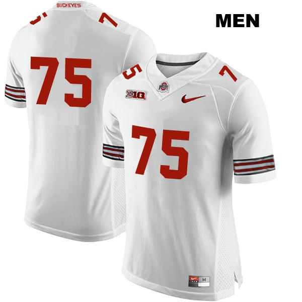 Stitched Carson Hinzman Ohio State Buckeyes Authentic Mens no. 75 White College Football Jersey - No Name