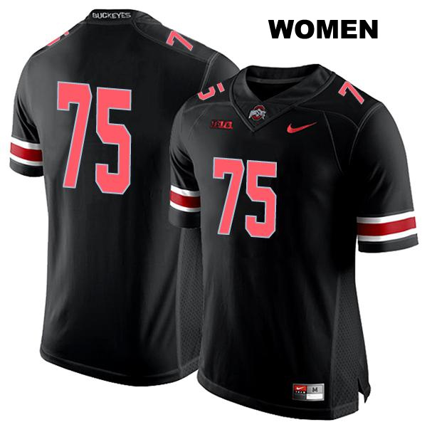 Carson Hinzman Ohio State Buckeyes Stitched Authentic Womens no. 75 Black College Football Jersey - No Name