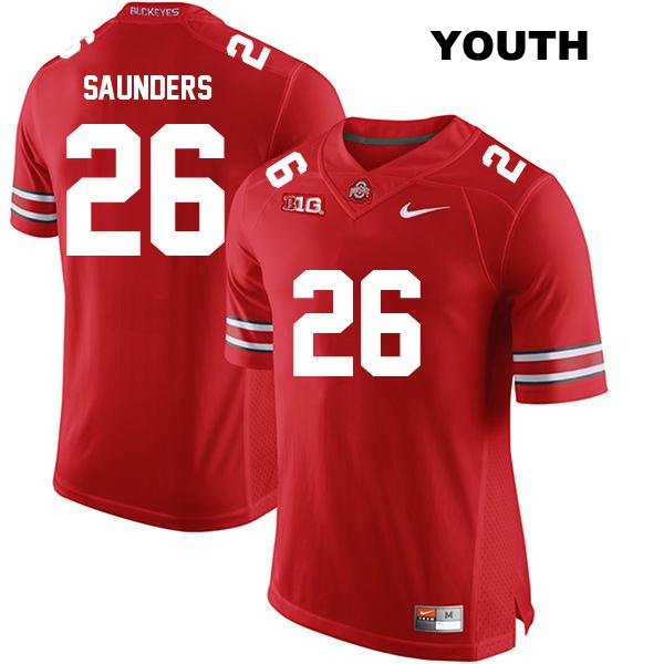 Cayden Saunders Stitched Ohio State Buckeyes Authentic Youth no. 26 Red College Football Jersey
