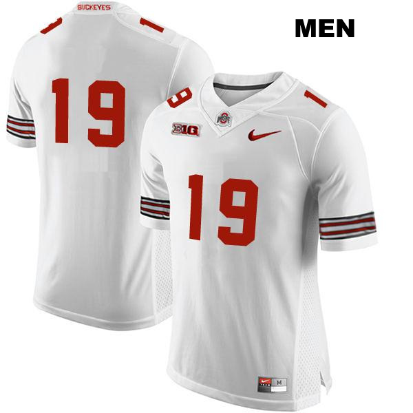 Chad Ray Ohio State Buckeyes Authentic Mens no. 19 Stitched White College Football Jersey - No Name