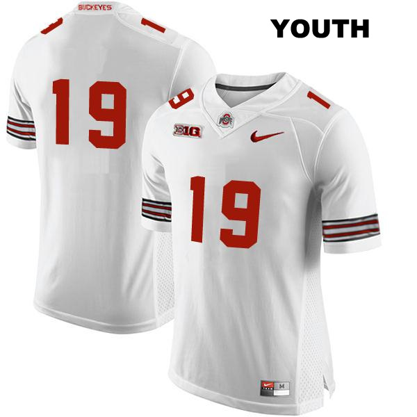 Chad Ray Ohio State Buckeyes Authentic Stitched Youth no. 19 White College Football Jersey - No Name