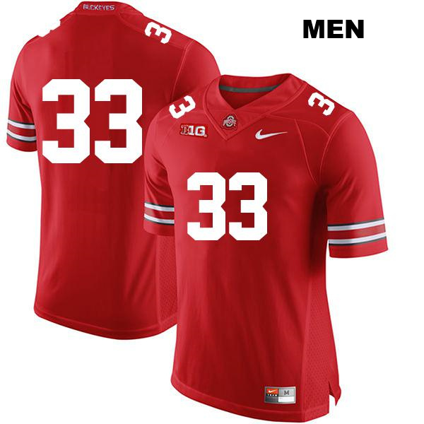 Chase Brecht Ohio State Buckeyes Authentic Mens Stitched no. 33 Red College Football Jersey - No Name