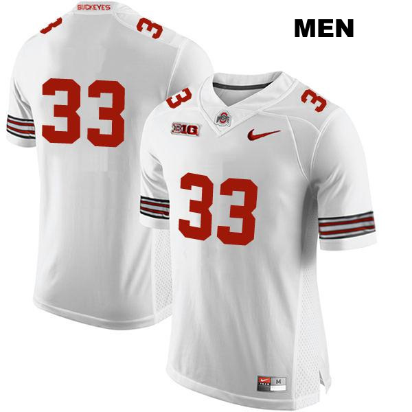 Chase Brecht Ohio State Buckeyes Authentic Stitched Mens no. 33 White College Football Jersey - No Name